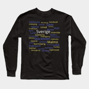 Sweden Geography: Tätorter Long Sleeve T-Shirt